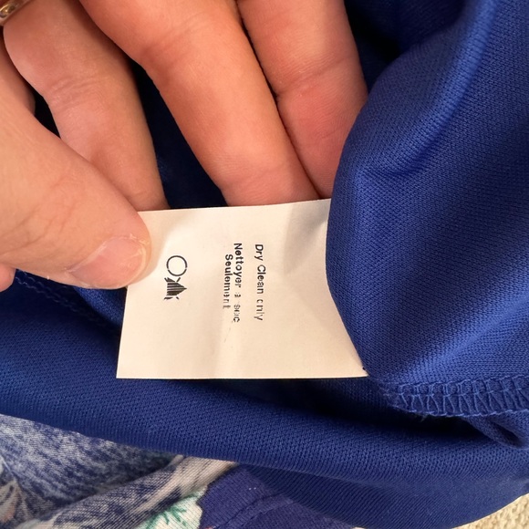 Lush Hawaiian floral mini skirt stretch blue cross over front size small - Picture 9 of 9